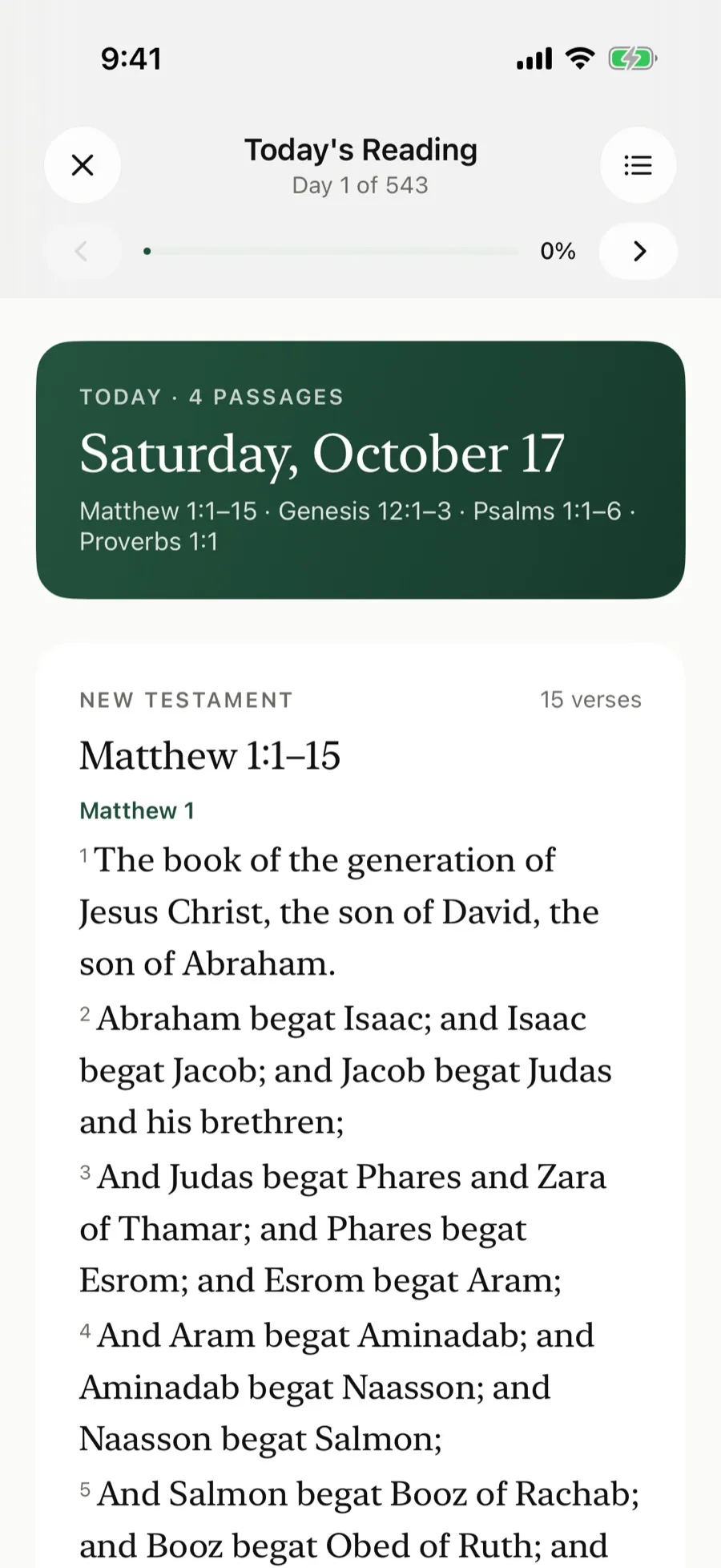 Today’s Reading with the day’s passages